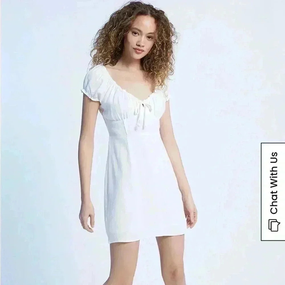 48. LA Hearts size medium white tie front dress